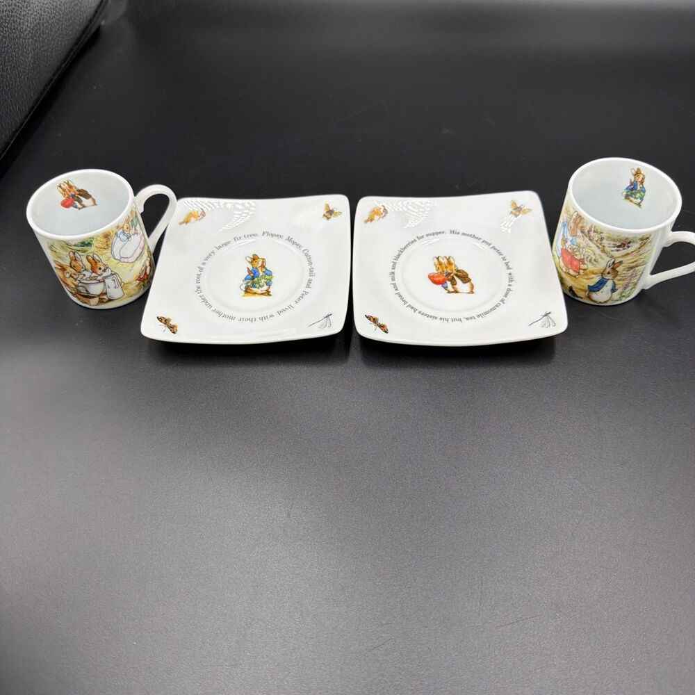 2010 Peter Rabbit Tea Party Set for Two Beatrix Potter. Made/England. Good Cond. - Picture 9 of 16